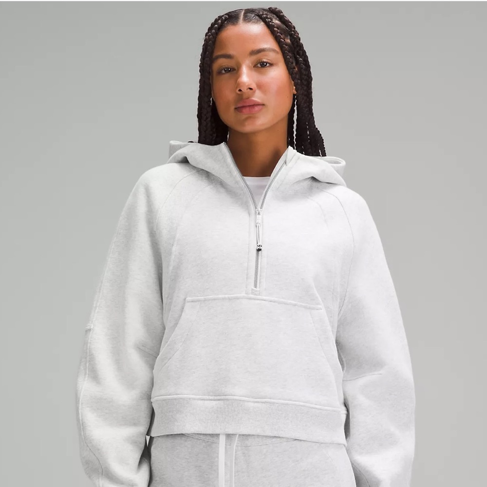 Lululemon Scuba Oversized Half-Zip Hoodie Heathered Core Ultra Light Grey XS/S